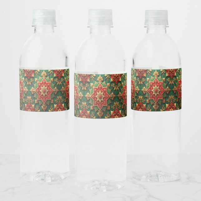 Rótulo De Garrafa De Vinho Decoração de Férias Vermelho Verde (Garrafas)