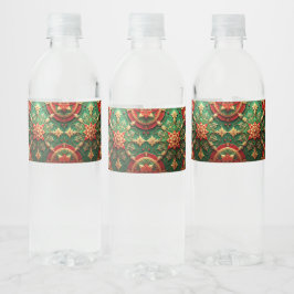 Rótulo De Garrafa De Vinho Decoração de Férias Vermelho Verde