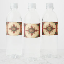 Rótulo De Garrafa De Vinho Decoração Vermelha de Feriado