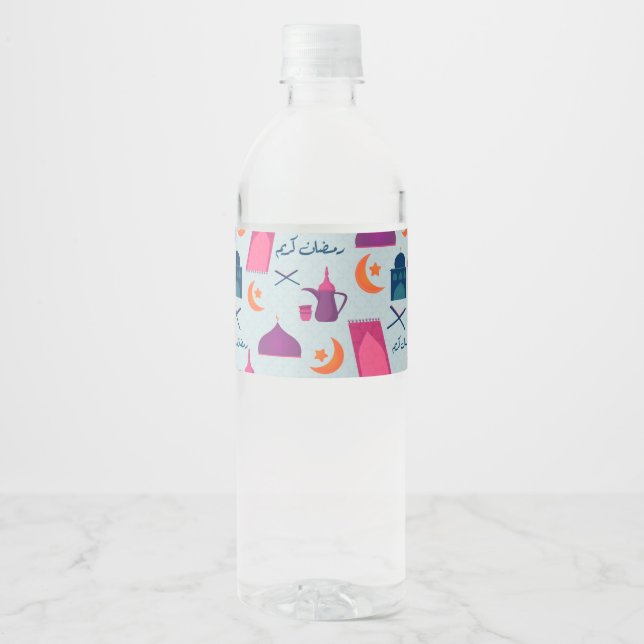 Rótulo De Garrafa De Vinho Desenho Festivo Islâmico do Ramadão (Frente)