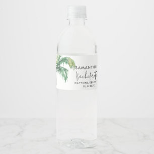 Rótulo De Garrafa De Vinho Despedida de Solteira Personalizada Aquarela Palme
