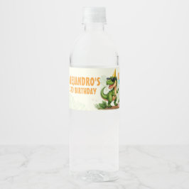 Rótulo De Garrafa De Vinho Dinosaur Birthday - Stomp Chomp Roar T-Rex Birthda