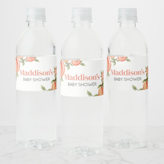 Rótulo De Garrafa De Vinho Doce Pequeno Chá de fraldas de Pêssego (Garrafas)