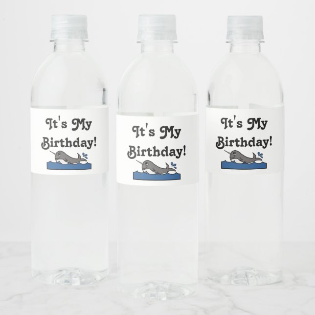 Rótulo De Garrafa De Vinho É o meu aniversário Narwhal (Garrafas)