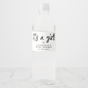 Rótulo De Garrafa De Vinho É um chá de fraldas da menina