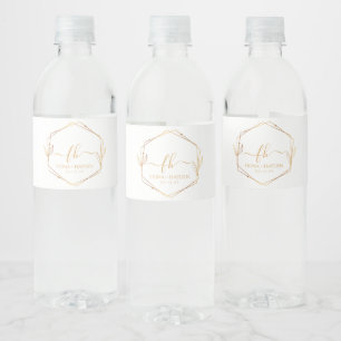 Rótulo De Garrafa De Vinho Elegante Clássico Monograma Inicial Casamento