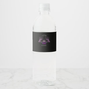 Rótulo De Garrafa De Vinho Embrace Gótico Skeleton Heart