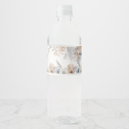 Rótulo De Garrafa De Vinho Embrulho de Garrafa de Água de Noiva Floral Bege A