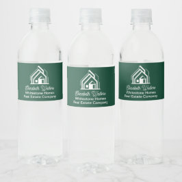 Rótulo De Garrafa De Vinho Empresa de Imóveis Chic Green Corretor Personaliza