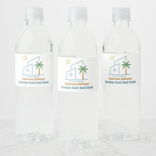 Rótulo De Garrafa De Vinho Empresa de Imóveis de Praia Personalizável Fofo