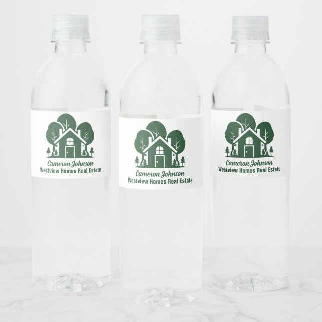 Rótulo De Garrafa De Vinho Empresa de Imóveis Personalizados Forest Open Hous (Garrafas)