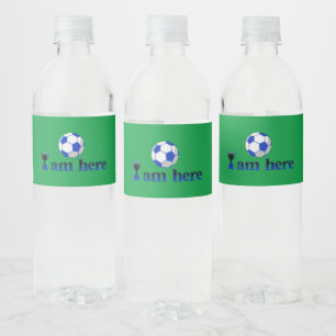Rótulo De Garrafa De Vinho Engraçado copo de futebol - Estou aqui
