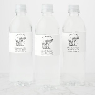 Rótulo De Garrafa De Vinho Ensaio de Despedida Personalizado Cocktail Retro P