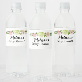 Rótulo De Garrafa De Vinho Equilíbrio Floral Cor-de-Rosa Verde