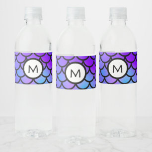 Rótulo De Garrafa De Vinho Escamas de Sereia Rosa Azul Roxo Fantasia Peixe