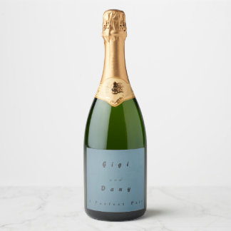 Rótulo de Garrafa de Vinho Espumante Azul Suave 