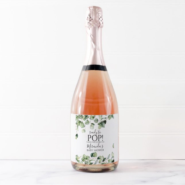 Rótulo de Garrafa de Vinho Espumante para Chá de B (Criador carregado)