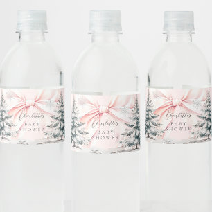 Rótulo De Garrafa De Vinho Está frio fora do Chá de fraldas rosa-Arco