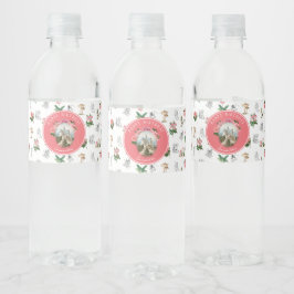 Rótulo De Garrafa De Vinho Fairies Pink Floral Mushroom Fairy Castle Birthday