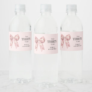 Rótulo De Garrafa De Vinho Fale 30 para mim aniversário de 30 anos, Arco rosa