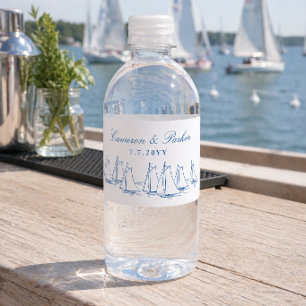 Rótulo De Garrafa De Vinho Favor de Casamento Clube de Iate Regata de Velero