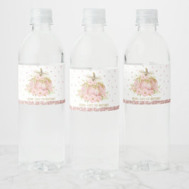 Rótulo De Garrafa De Vinho Favor de primeiro aniversario de Abóbora Rosa Eleg