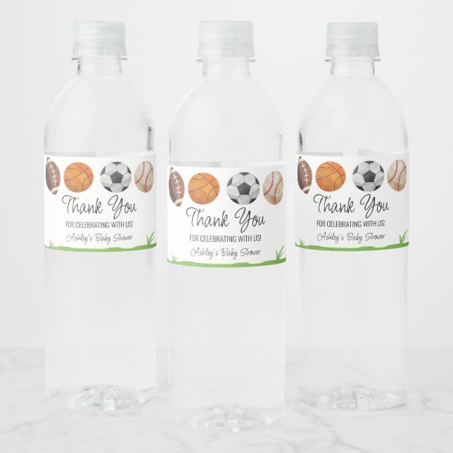 Rótulo De Garrafa De Vinho Favor do Chá de fraldas desportivo (Garrafas)