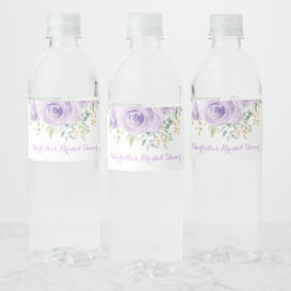 Rótulo De Garrafa De Vinho Favoritos de Flor Rosa Dourada Água Feminina