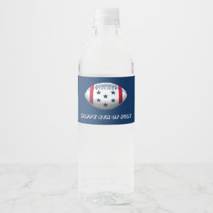Rótulo De Garrafa De Vinho Feliz 4 de julho de futebol
