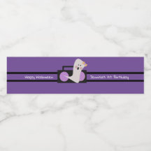 Feliz Aniversário Fantasma Roxo de Halloween