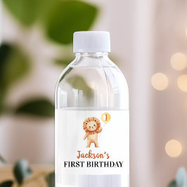 Rótulo De Garrafa De Vinho Fera Um Leãozinho Balão Aniversário