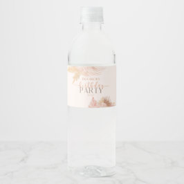 Rótulo De Garrafa De Vinho Festa de aniversário das Flores Florais Boho Suave