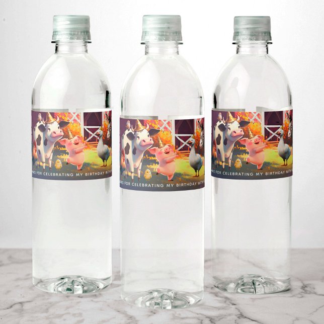 Rótulo De Garrafa De Vinho Festa de aniversário de animais de exploração (Criador carregado)