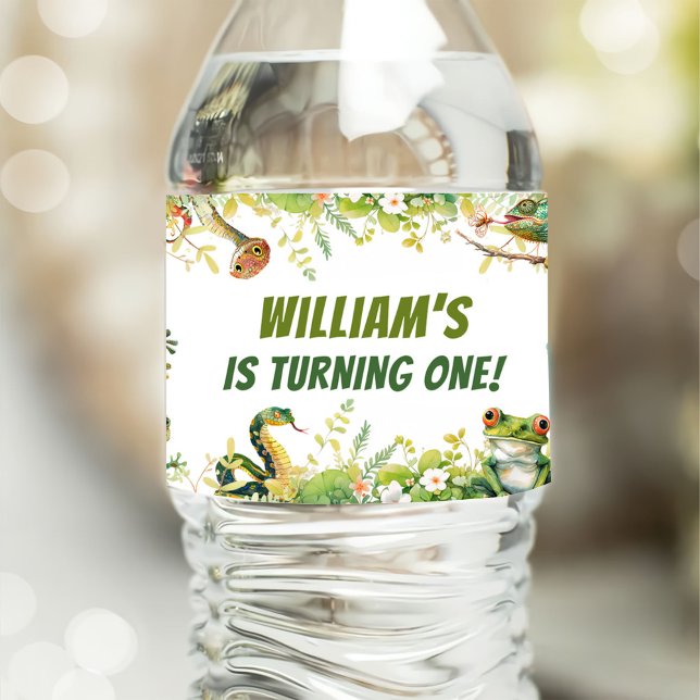 Rótulo De Garrafa De Vinho Festa de aniversário de Apresentação de Répteis (Criador carregado)