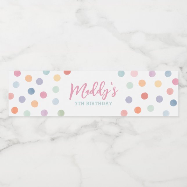 Rótulo De Garrafa De Vinho Festa de aniversário de arte (Rótulo Único)