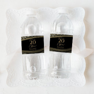 Rótulo De Garrafa De Vinho Festa de Aniversário de Casamento de 20 anos em Ág