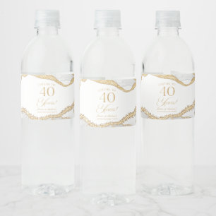 Rótulo De Garrafa De Vinho Festa de Aniversário de Casamento de 40 Anos Ágata