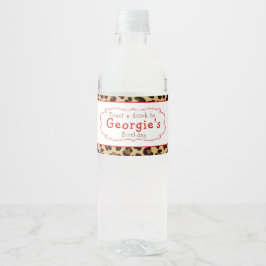 Rótulo De Garrafa De Vinho Festa de aniversário de Quatrefoil Vermelho para I