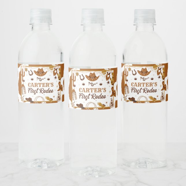 Rótulo De Garrafa De Vinho Festa de aniversário de rodeio ocidental de 1rua (Garrafas)