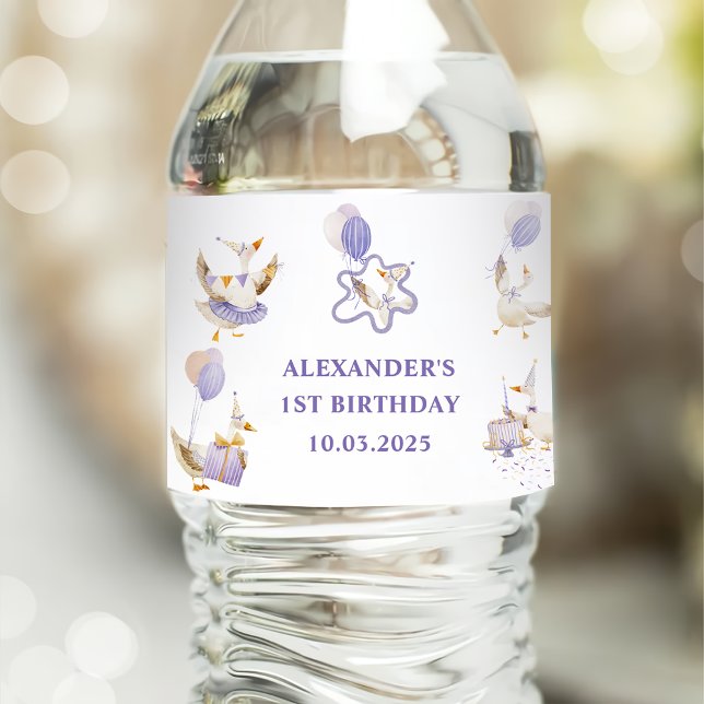 Rótulo De Garrafa De Vinho Festa de aniversário do ganso do bobo (Criador carregado)