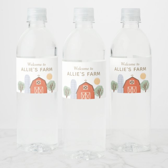 Rótulo De Garrafa De Vinho Festa de aniversário fazenda (Garrafas)