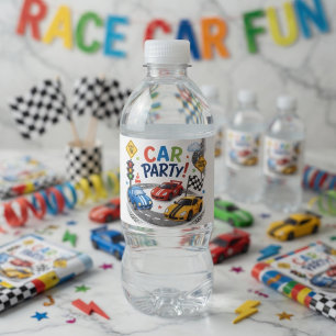Rótulo De Garrafa De Vinho Festa de Aniversário Personalizada de Carro de Cor
