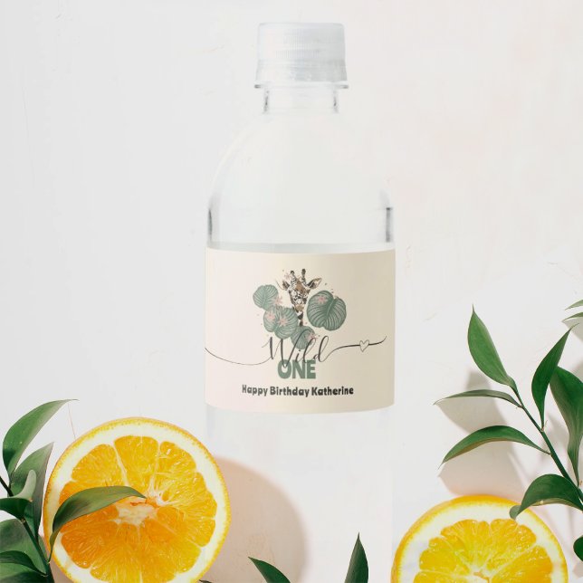 Rótulo De Garrafa De Vinho Festa de aniversário Selvagem de Girafa (Criador carregado)