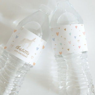 Rótulo De Garrafa De Vinho Festa de aniversário Unicorn