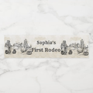 Rótulo De Garrafa De Vinho Festa de aniversário Vintage Wild West Cowboy