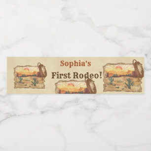 Rótulo De Garrafa De Vinho Festa de aniversário Wild West Cowboy