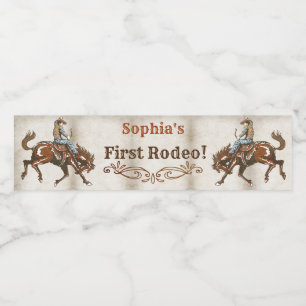 Rótulo De Garrafa De Vinho Festa de aniversário Wild West Cowboy