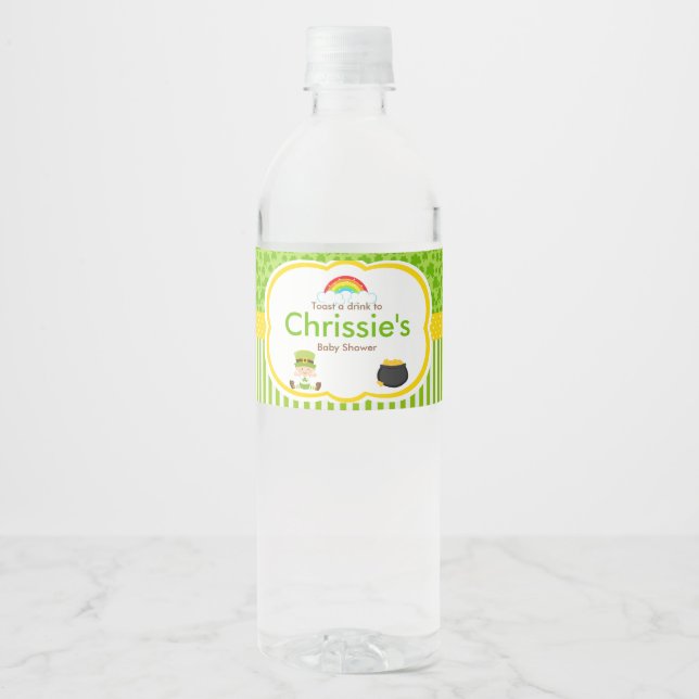 Rótulo De Garrafa De Vinho Festa de Chá de fraldas de St Patricks Boy (Frente)