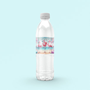 Rótulo De Garrafa De Vinho Festa de Comemoração de Flamingo Dança e Aniversár