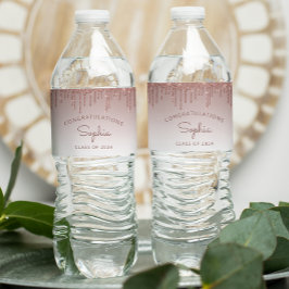 Rótulo De Garrafa De Vinho festa de formatura 2024 - Unidade de brilho Dourad